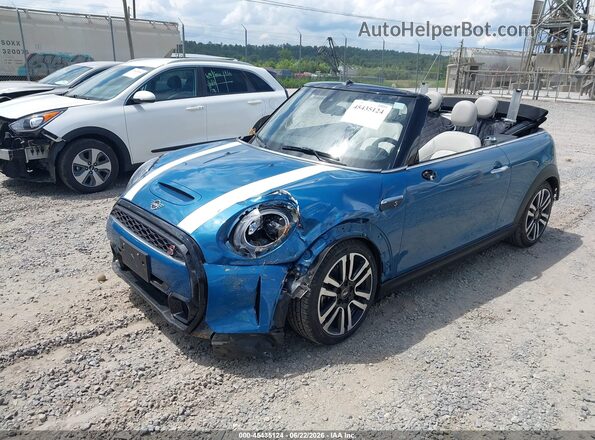 WMW43DL02N3N45969 2022 MINI CONVERTIBLE Blue Առջևի ձախ երեք քառորդ տեսարան