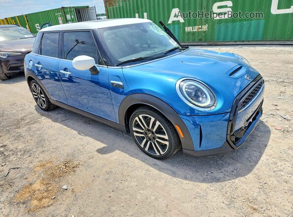 WMW53DK00N2R46285 2022 MINI COOPER Blue Delantero derecho