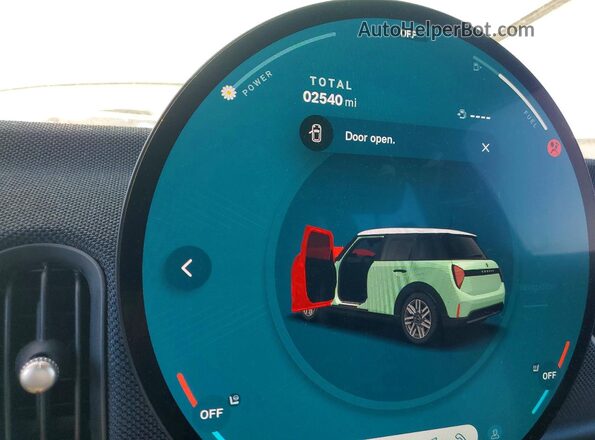 WMW53GD07S2X51469 2025 MINI COOPER Turquoise Вид щитка приладів