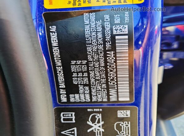 WMWLU5C56K2G04844 2019 MINI COOPER Blue ძრავის განყოფილების ხედი