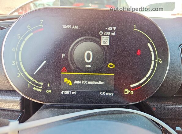 WMWLV7C06M2N80557 2021 MINI COOPER Red Вид щитка приладів