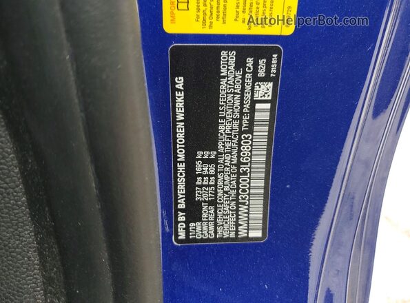 WMWWJ3C00L3L69803 2020 MINI COOPER Blue Շարժիչի բաժամունքի տեսք