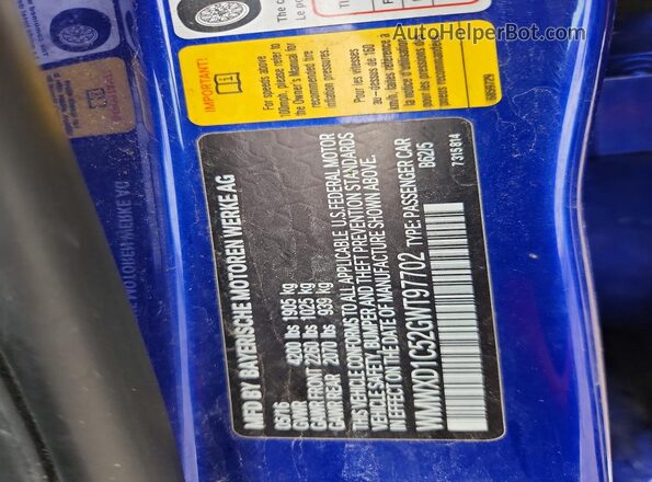 WMWXD1C52GWT97702 2016 MINI COOPER Blue Vista del compartimento del motor