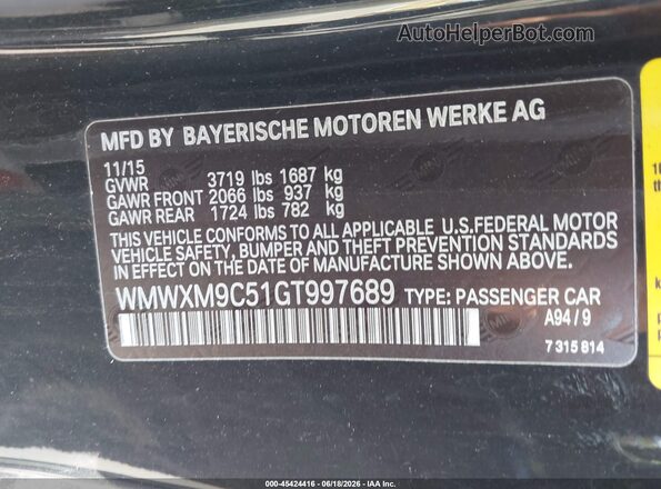 WMWXM9C51GT997689 2016 MINI HARDTOP Черный Вид подкапотного пространства