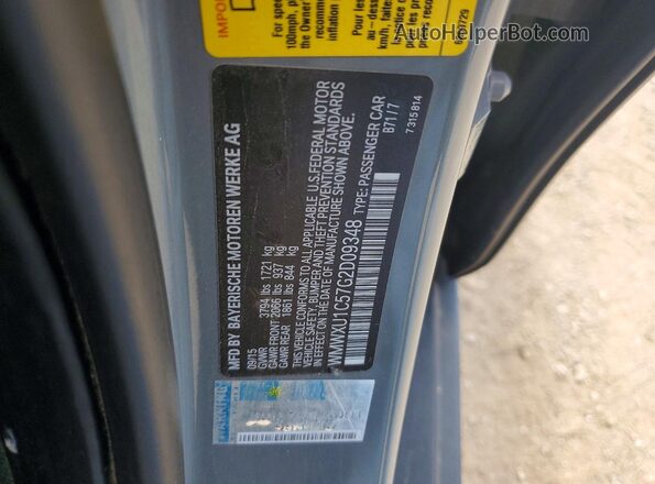 WMWXU1C57G2D09348 2016 MINI COOPER Серый Вид подкапотного пространства