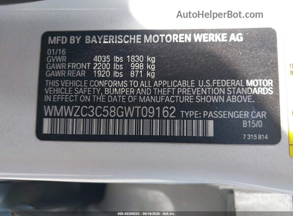 WMWZC3C58GWT09162 2016 MINI COUNTRYMAN White Շարժիչի բաժամունքի տեսք