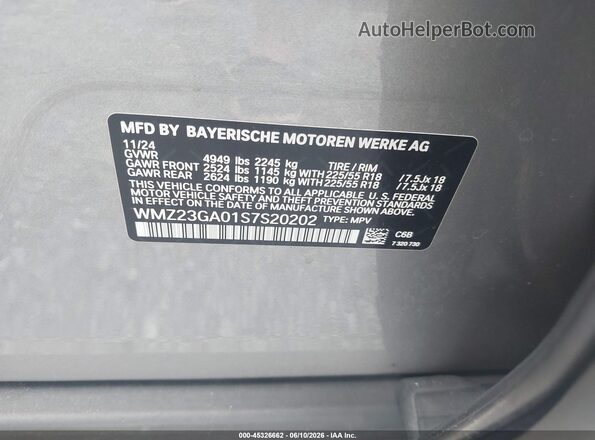 WMZ23GA01S7S20202 2025 MINI COUNTRYMAN Gray 