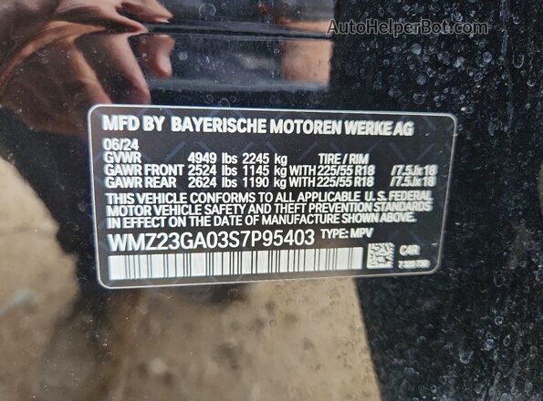 WMZ23GA03S7P95403 2025 MINI COUNTRYMAN Black Вид наклейки з VIN-кодом
