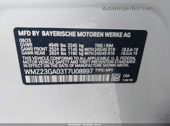 WMZ23GA03T7U08897 2026 MINI COUNTRYMAN White Engine compartment view