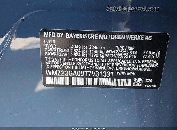 WMZ23GA09T7V31331 2026 MINI COUNTRYMAN Blue Widok komory silnika