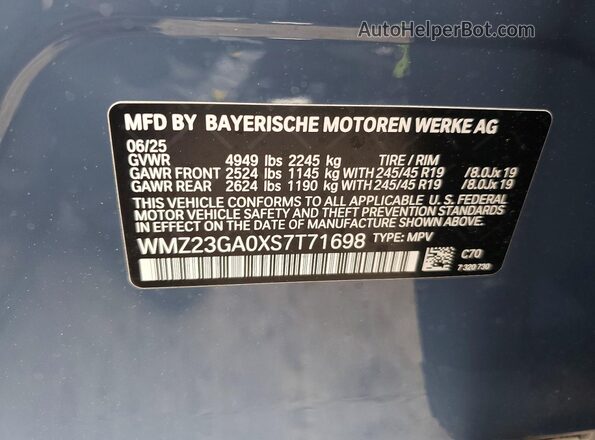 WMZ23GA0XS7T71698 2025 MINI COUNTRYMAN Blue 