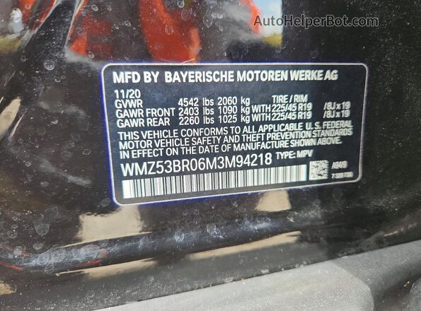 WMZ53BR06M3M94218 2021 MINI COOPER Black Вид наклейки з VIN-кодом