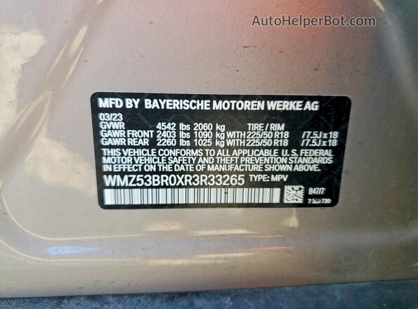 WMZ53BR0XR3R33265 2024 MINI COOPER Tan Вид підкапотного простору