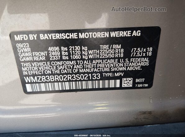 WMZ83BR02R3S02133 2024 MINI COUNTRYMAN Beige ძრავის განყოფილების ხედი