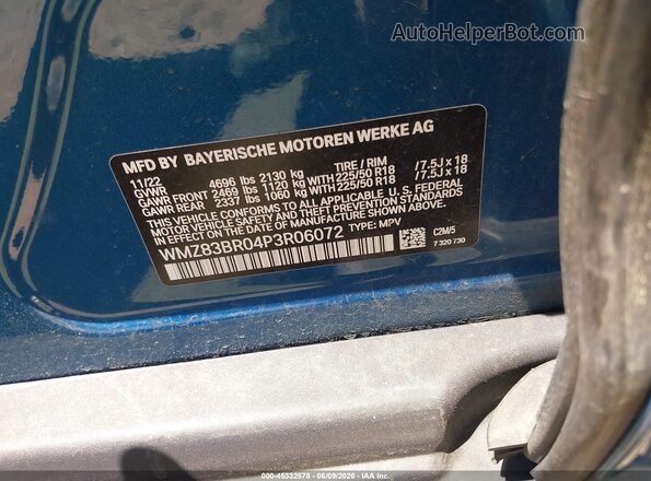 WMZ83BR04P3R06072 2023 MINI COUNTRYMAN Light Blue Вид підкапотного простору