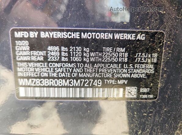 WMZ83BR08M3M72749 2021 MINI COOPER Gray Вид підкапотного простору