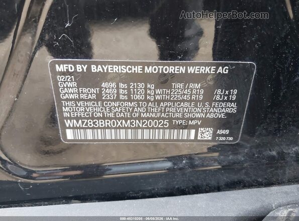 WMZ83BR0XM3N20025 2021 MINI COUNTRYMAN Черный Вид подкапотного пространства