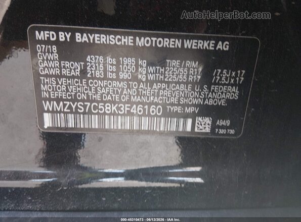 WMZYS7C58K3F46160 2019 MINI COUNTRYMAN Black Շարժիչի բաժամունքի տեսք