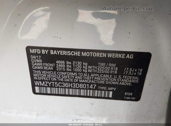 WMZYT5C36H3D80147 2017 MINI COUNTRYMAN White Вид підкапотного простору