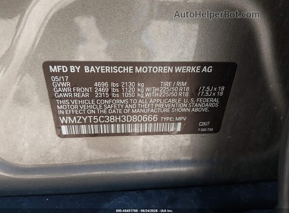 WMZYT5C38H3D80666 2017 MINI COUNTRYMAN Gold Engine compartment view