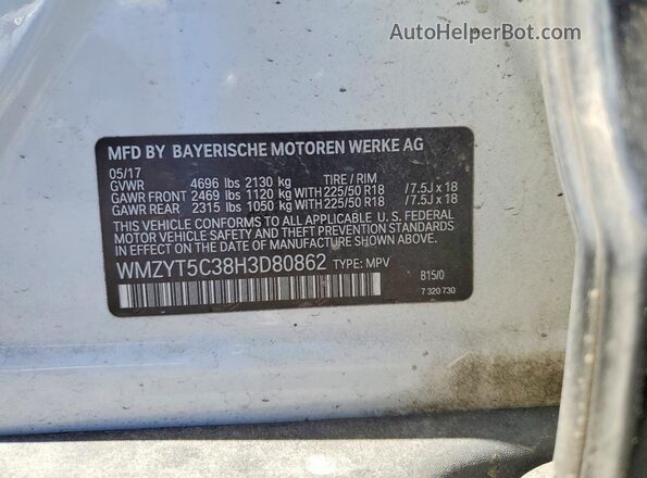 WMZYT5C38H3D80862 2017 MINI COOPER White 