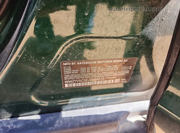 WMZYV5C32J3E04573 2018 MINI COOPER Green Widok naklejki z numerem VIN