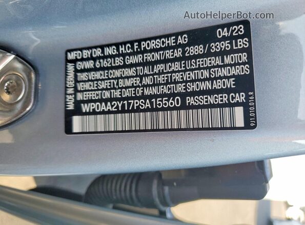 WP0AA2Y17PSA15560 2023 PORSCHE TAYCAN Silver 