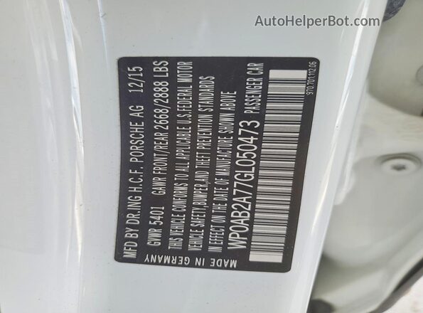 WP0AB2A77GL050473 2016 PORSCHE PANAMERA White 