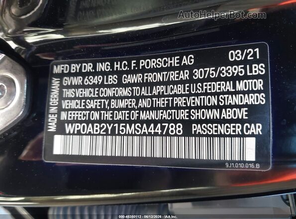 WP0AB2Y15MSA44788 2021 PORSCHE TAYCAN Black Engine compartment view