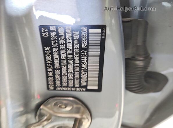 WP0AB2Y16MSA44542 2021 PORSCHE TAYCAN Black Շարժիչի բաժամունքի տեսք