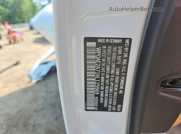 WP0AE2A71KL125569 2019 PORSCHE PANAMERA White ძრავის განყოფილების ხედი