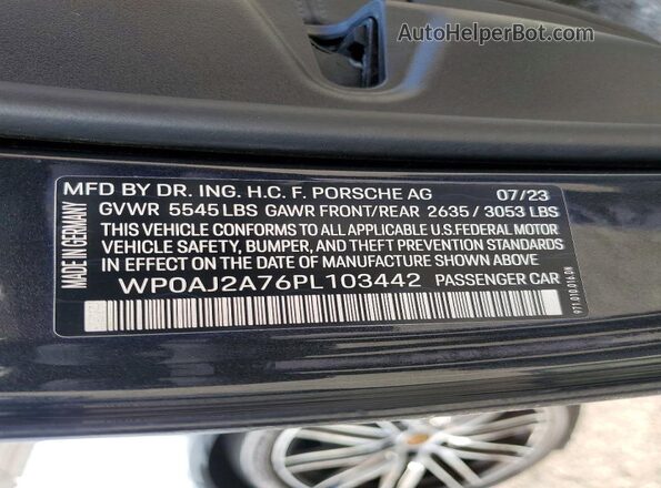 WP0AJ2A76PL103442 2023 PORSCHE PANAMERA Charcoal 