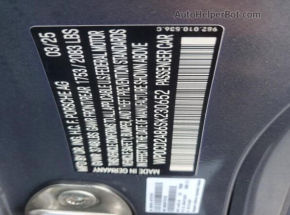 WP0CD2A86SK230652 2025 PORSCHE BOXSTER Charcoal Շարժիչի բաժամունքի տեսք