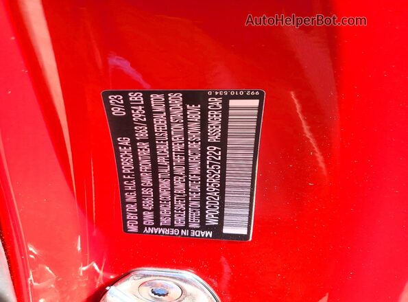 WP0CD2A95RS257229 2024 PORSCHE 911 Красный 
