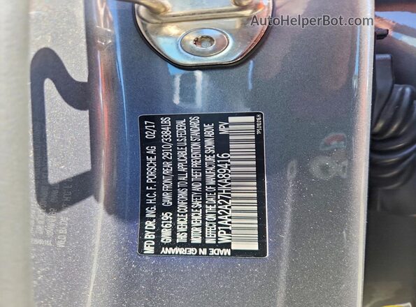 WP1AA2A27HKA89416 2017 PORSCHE CAYENNE Gray 