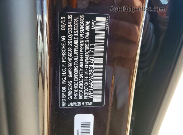 WP1AA2A28GLA01711 2016 PORSCHE CAYENNE Brown ძრავის განყოფილების ხედი