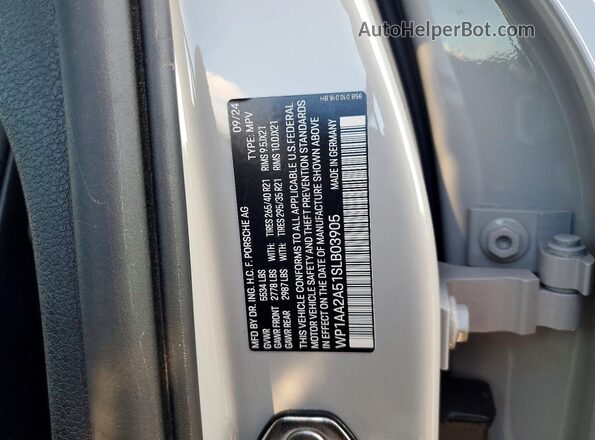 WP1AA2A51SLB03905 2025 PORSCHE MACAN Gray Панорамний вид салону 360°