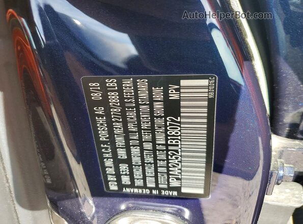 WP1AA2A52JLB18072 2018 PORSCHE MACAN Blue Սալոնի 360 աստիճան տեսք