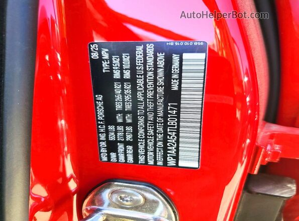 WP1AA2A54TLB01471 2026 PORSCHE MACAN Red სალონის 360-გრადუსიანი ხედი