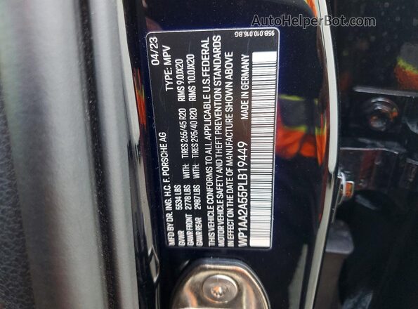 WP1AA2A55PLB19449 2023 PORSCHE MACAN Black VIN sticker view