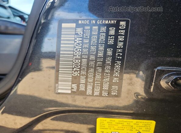 WP1AA2A58HLB02436 2017 PORSCHE MACAN Серый Вид подкапотного пространства