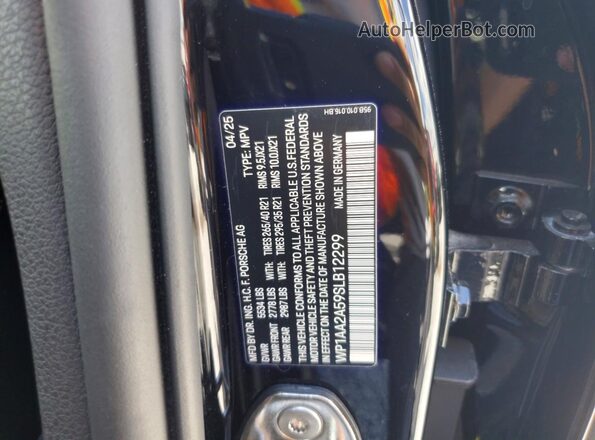 WP1AA2A59SLB12299 2025 PORSCHE MACAN Черный Панорамный вид салона 360°