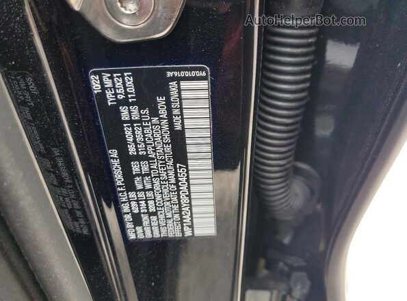 WP1AA2AY8PDA04557 2023 PORSCHE CAYENNE Black Vista de la etiqueta del VIN