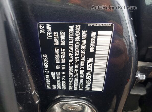 WP1AB2A53MLB35786 2021 PORSCHE MACAN Черный Вид подкапотного пространства