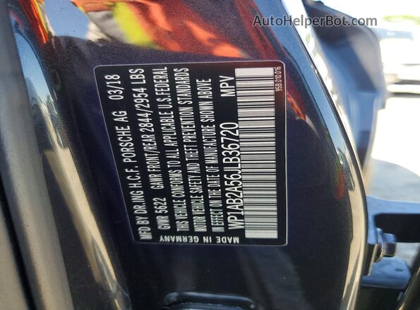 WP1AB2A56JLB36720 2018 PORSCHE MACAN Gray Engine compartment view