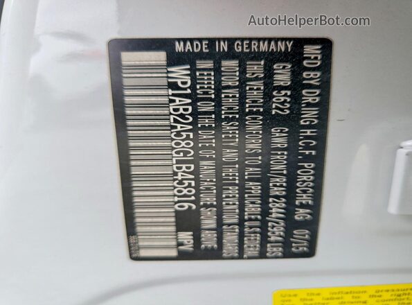 WP1AB2A58GLB45816 2016 PORSCHE MACAN White 360 interior view