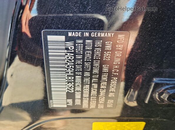 WP1AB2A59HLB13622 2017 PORSCHE MACAN Black Вид наклейки з VIN-кодом