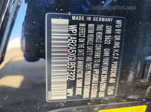 WP1AB2A5XGLB57322 2016 PORSCHE MACAN Black Vista del compartimento del motor