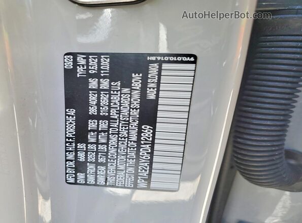 WP1AE2AY6PDA12869 2023 PORSCHE CAYENNE Silver VIN կոդի պիտակի տեսք