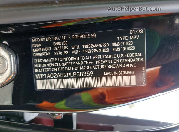 WP1AG2A52PLB38359 2023 PORSCHE MACAN Black 